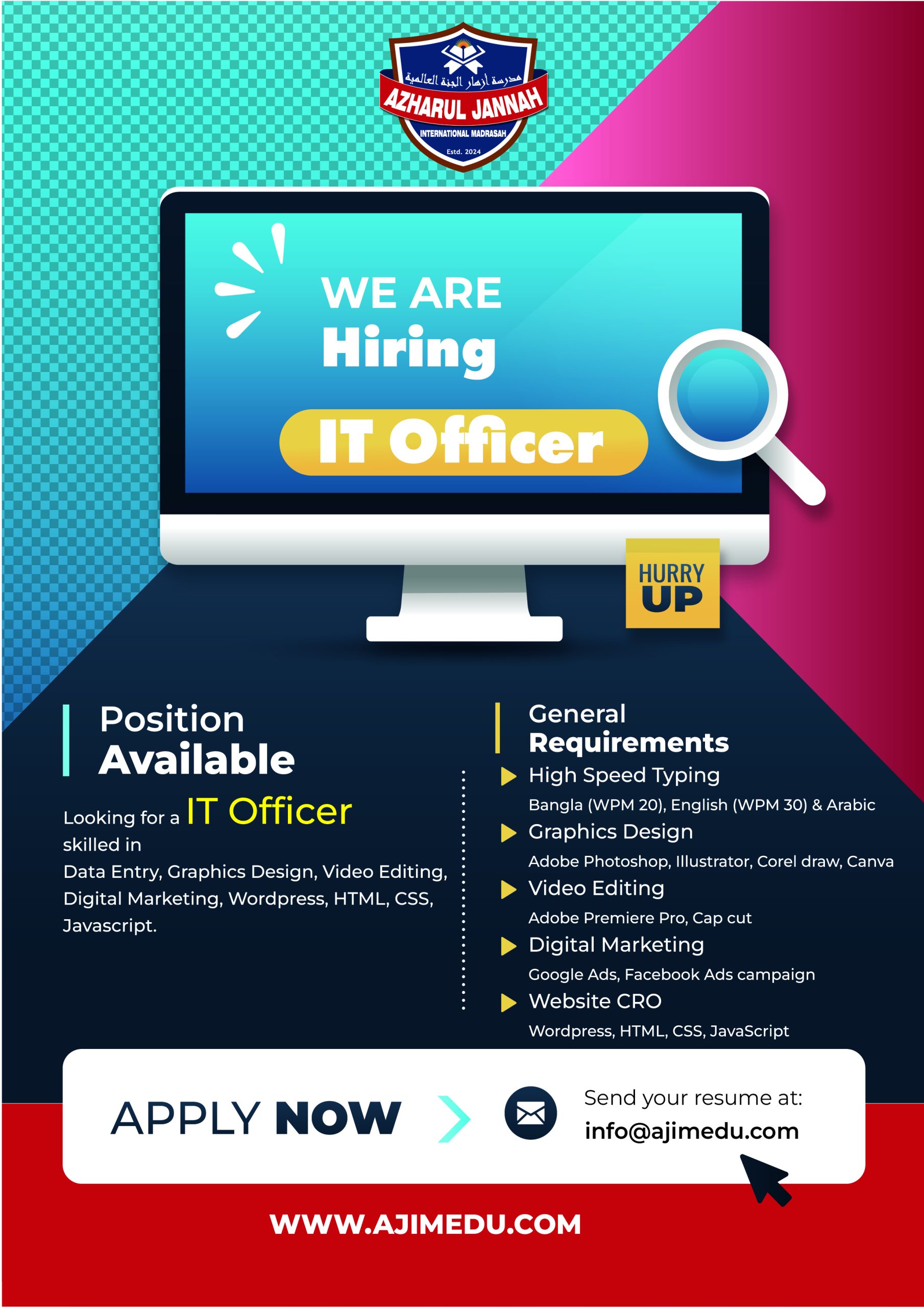 We are Hiring IT Officer