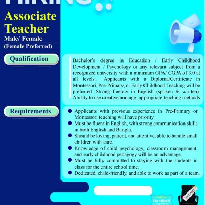 We are Hiring Associate Teacher